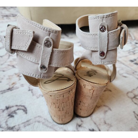 Sam Edelman Women's Sz. 8M Willow Taupe Wedge Ankle Strap Sandals - Picture 3 of 7